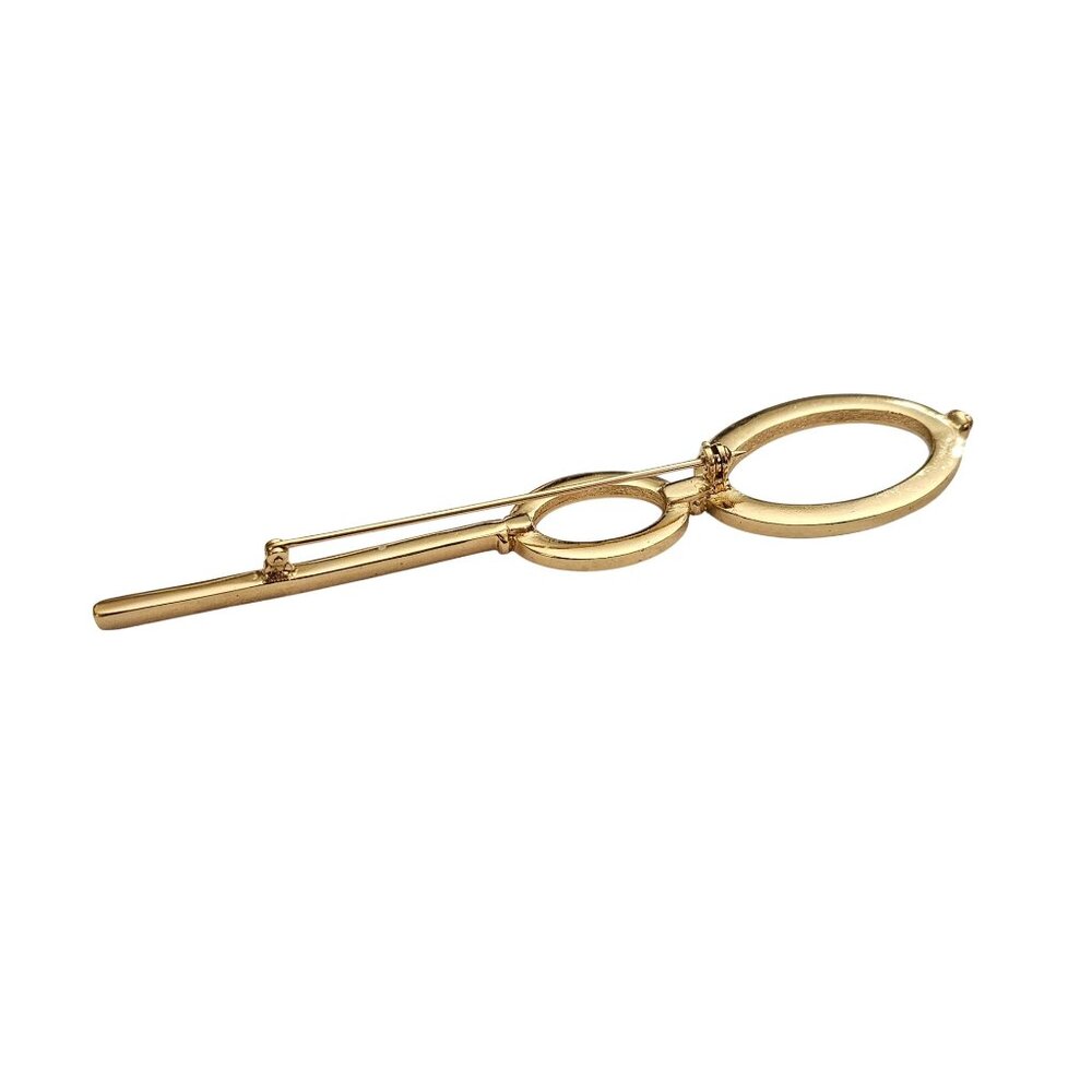 Christian Dior Signature Logo Ovals Brooch Signed, J429 - Picture 2 of 6